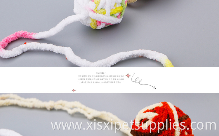 long tail woolen yarn cat ball toys sounding interactive funny play kitten ball toys